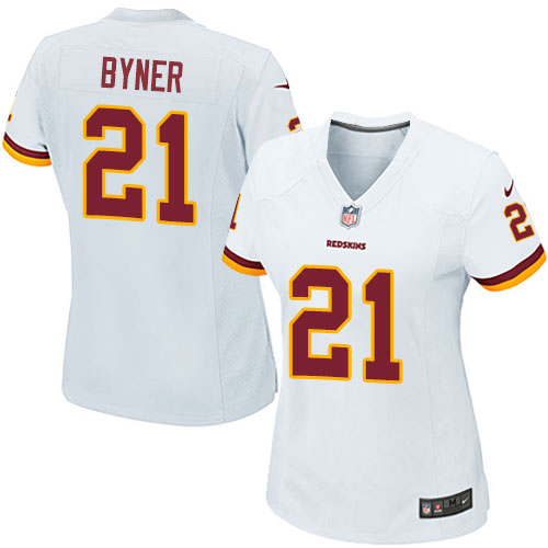 Women's Game Earnest Byner Nike Jersey White Road - #21 NFL Washington Redskins